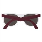 White with Maroon Temples Back